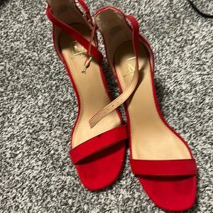 Red velvet heels